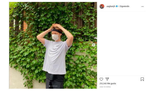 27.7.2020. Ahn Jae Hyun actualizó su cuenta de Instagram pero desactivando la sección de comentarios. Foto: captura