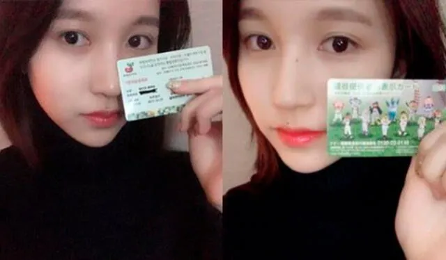 En 2019, Mina de TWICE compartió en Instagram sus carnet que la identifican como donante en Corea del Sur y Japón. Crédito: NAVER