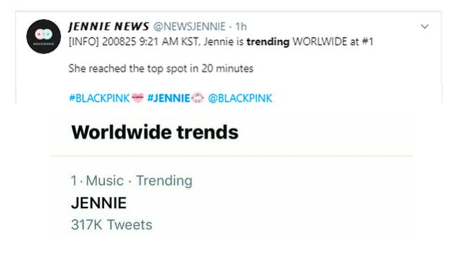 BLACKPINK: el nuevo look de Jennie para "Ice cream" se convirtió en trending topic. Crédito: captura Twitter Jennie News