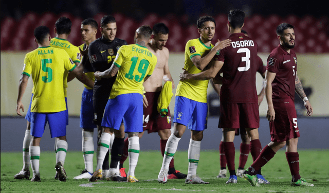 Venezuela viene de perder en su visita a Brasil por 1-0. La vinotinto aún no ha sumado puntos en la eliminatoria. Foto: EFE/Andre Penner POOL.
