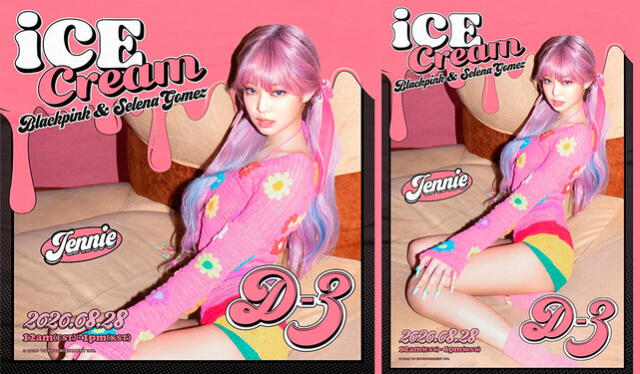Póster D-3 de Jennie para "Ice Cream". Crédito: Instagram BLACKPINK