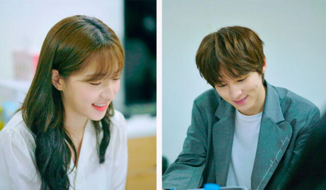 Eunseo y  Choi Jae Hyun durante la lectura de guion del dorama web Dalgona. Crédito:  Bridge Entertainment