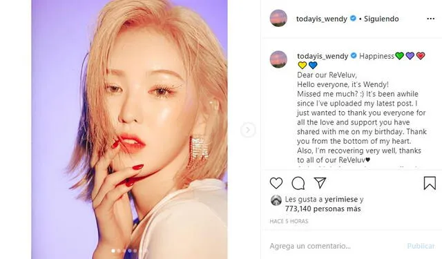 Wendy Red Velvet Instagram