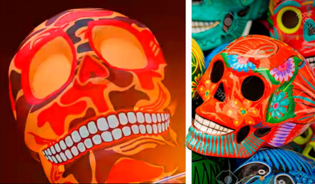 ATEEZ incluyó en THANXX una calavera decorada que recuerda al folclore mexicano. Crédito: fotocomposición