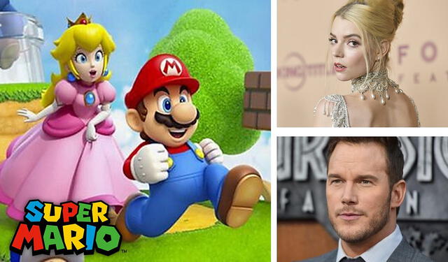  La película animada de Super Mario Bros cuenta en su reparto con la presencia de Anya Taylor-Joy y Chris Pratt. Foto: composición/Nintendo/AFP/IMDb   