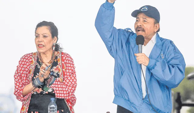  Autoritarios. Ortega y esposa, los rostros de la dictadura. Foto: AFP   