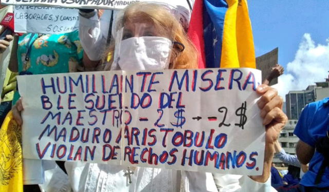  Maestros realizan constantes protestas en Venezuela para el incremento de sueldo. Foto: Foros Perú Club 