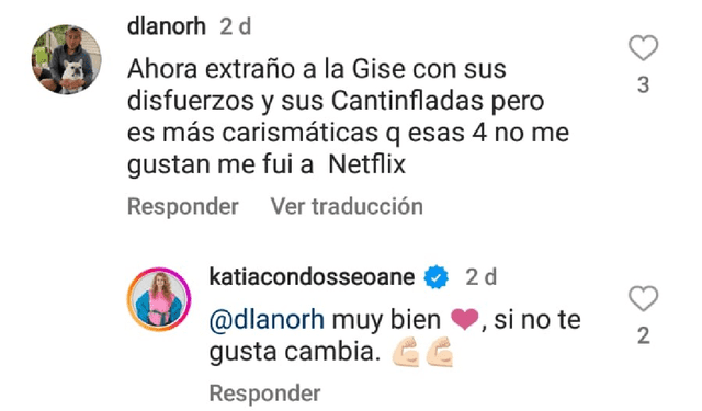 La también actriz Katia Condos respondió a usuario que criticó a sus compañeras de "Mujeres de la PM". Foto: captura de Instagram    