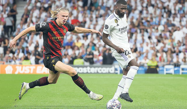 Desafío. Rüdiger fue el encargado de frenar a Haaland. Foto: difusión   