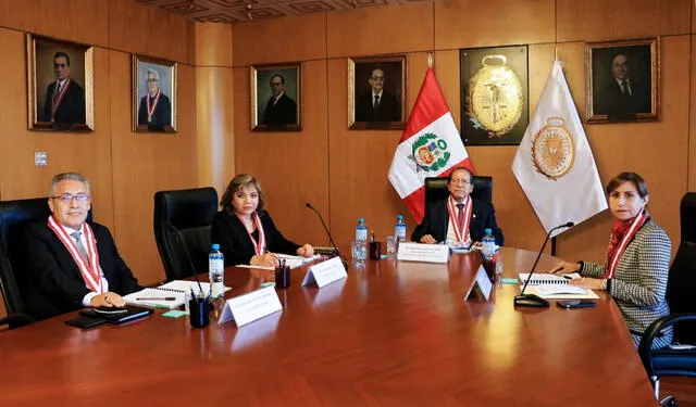  Patricia Benavides, Pablo Sánchez, Zoraida Ávalos y José Villena integran la Junta de Fiscales Supremos. Fiscal suprema Delia Espinoza se encuentra en el JNE. Foto: MP   