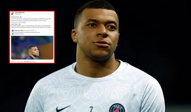  Kylian Mbappé se pronuncio en redes sociales sobre su futuro en el PSG. Foto: EFE<br><br>    