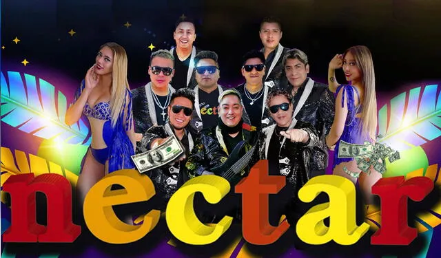  'Papita Jr' (al centro) junto a los integrantes de Grupo Néctar ‘Los Reyes de la Cumbia’. Foto: El Grupo Néctar/Facebook<br><br>    
