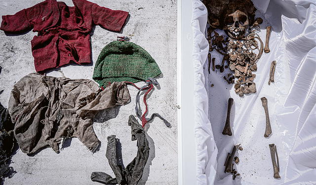 Restos. De lo que fueron parientes solo quedaron prendas y restos óseos. Foto: John Reyes/La República   