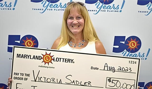 Victoria ganó US$75.000 por jugar en la lotería. Foto: Maryland Lottery   