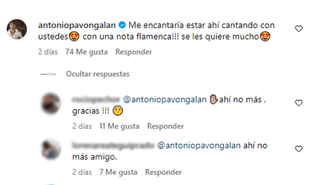  Usuarios reaccionan a comentario de Antonio Pavón. Foto: Instagram/Daniela Darcourt 