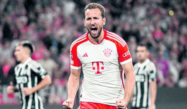  Alegría. Kane anotó su primer gol con Bayern en Champions. Foto. difusión   