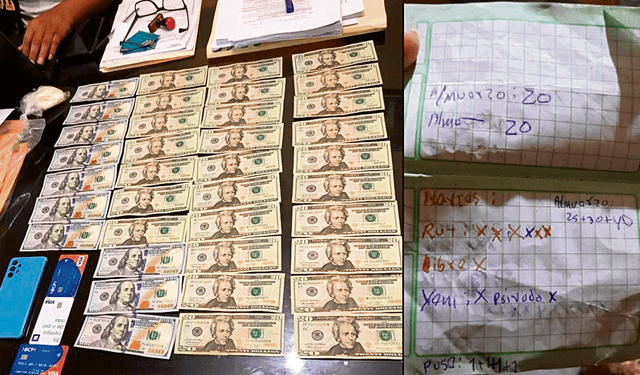  Pruebas. Se encontraron cientos de dólares y cuadernos con anotaciones claves. Foto: difusión   