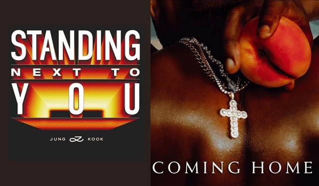  Portadas de 'Standing Next to You' y 'Coming Home' Foto: composición LR/BTS oficial/Usher   