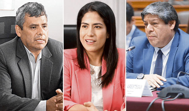  En carrera. Exministra Paola Lazarte, Carlos Cantorín y Hernán Yaipén, ligados al Gobierno. Foto: difusión   