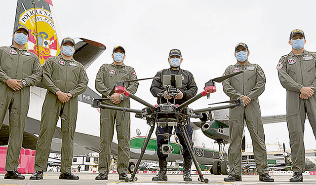  Drones. Personal de la Policía Aérea apoya la vigilancia con el uso de drones de gran capacidad. Foto: difusión   