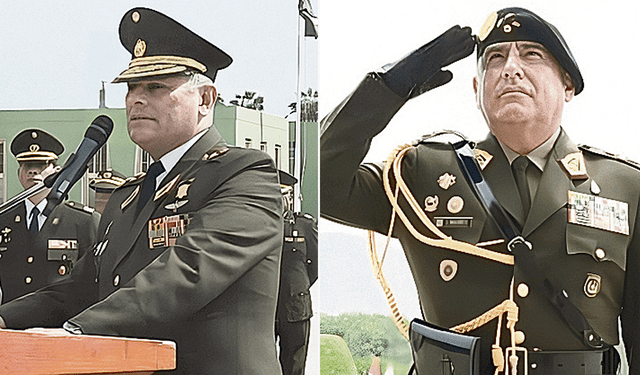  Responsables. El general David Ojeda ahora es jefe del CCFFAA y el general César Briceño, comandante general del Ejército. Foto: composiciónLR/difusión<br>   