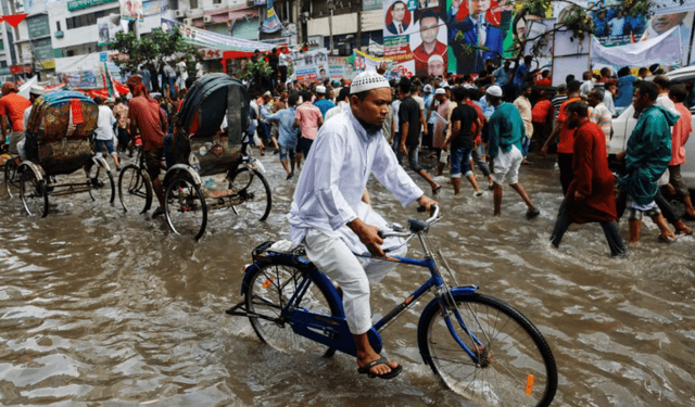   Las lluvias en Bangladesh son causantes de constante inundaciones en su territorio. Foto: Context News. 