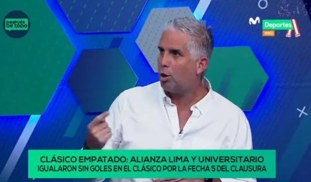 Rebagliati ahora se desempeña en el periodismo deportivo. Foto: captura de Movistar Deportes.   