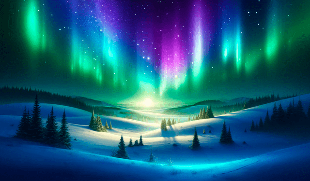 La aurora boreal es un evento que llama la atención de curiosos cada año. Foto: IA/LR.    