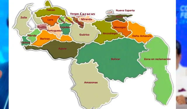 Este es el mapa oficial de Venezuela en 2024. Foto: composición LR/difusión   