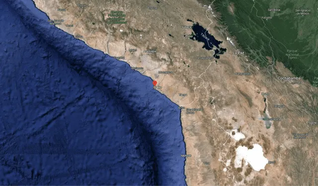  El sismo ocurrió a 106 km al sur de Ilo, Moquegua. Foto: Google Maps.   