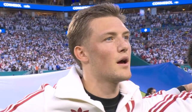 Oliver Sonne tuvo minutos con Perú en la Copa América 2024. Foto: captura de América TV.   