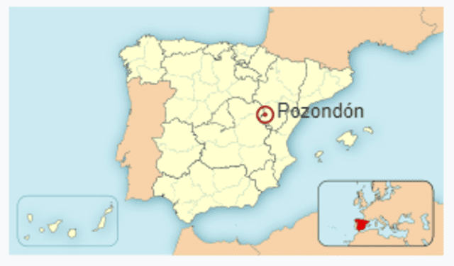  La ubicación de Pozondón en España. Foto: HansenBCN    