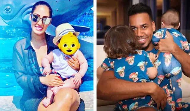 Romeo Santos y Francelys Infante junto a sus hijos. Foto: Instagram/Romeos Santos Fans   