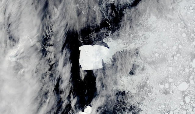 El tamaño del iceberg es equivalente a dos veces el territorio de Londres. Foto: NASA   