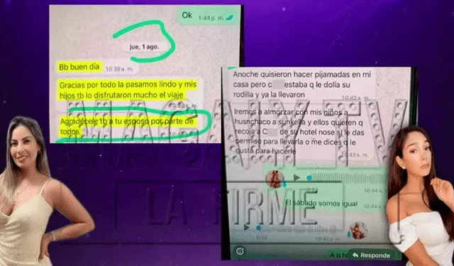  Chats confirman que Pamela López sí sabía de relación entre su saliente y su amiga. Foto: Captura ATV 