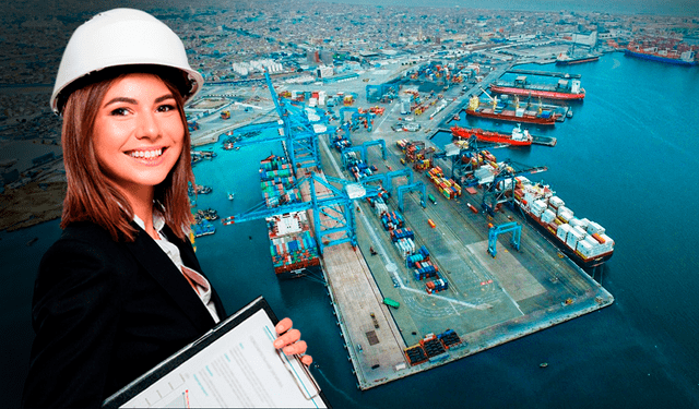 El Colegio de Ingenieros del Perú destaca la importancia de los ingenieros industriales en la gestión y optimización de procesos logísticos del nuevo puerto, aunque no sean los mejores pagados. Foto: composición LR.   