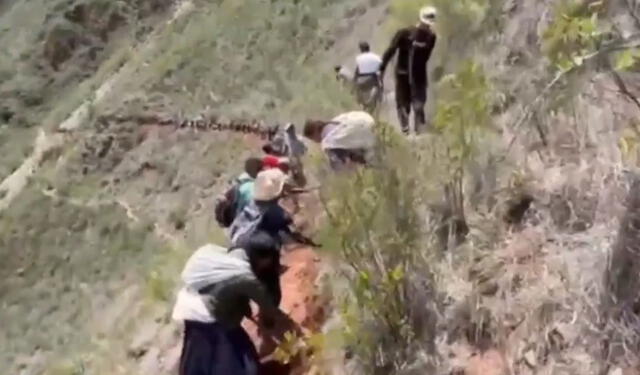 Los agricultores destacan que esta vía es esencial para el transporte de sus productos al mercado de Huánuco. Aseguran que beneficiará a unas 8.000 personas en la zona. Foto: captura Canal N.   