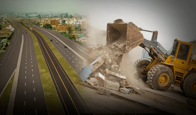 Las demoliciones en Surco continúan por la construcción de la Vía Expresa Sur, afectando a tres colegios y casas en el área, siguiendo un plan del alcalde Rafael López Aliaga. Foto: MML/difusión.   