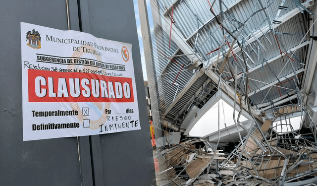 Centro comercial Trujillo clausurado tras la tragedia que dejó 6 personas fallecidas. Foto: Composición LR Centro comercial Trujillo clausurado tras la tragedia que dejó 6 personas fallecidas. Foto: Composición LR