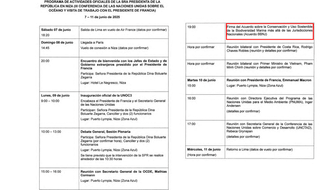 Firma del tratado estaba dentro del itinerario del viaje de Dina Boluarte a Francia. Firma del tratado estaba dentro del itinerario del viaje de Dina Boluarte a Francia.