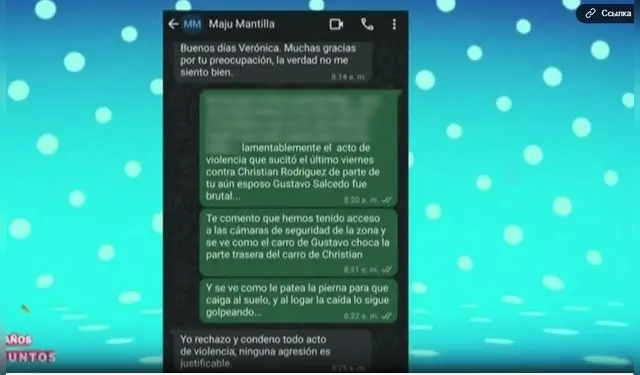 Maju Mantilla en contra de la agresión de Gustavo Salcedo. Foto: 'América hoy'   