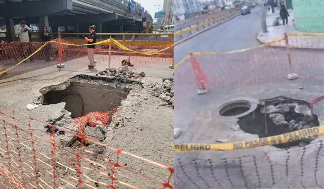  El forado, vinculado a una cámara de telecomunicaciones subterránea, es responsabilidad de la empresa de telefonía involucrada. Foto: composición LR/Mabel Alva.   