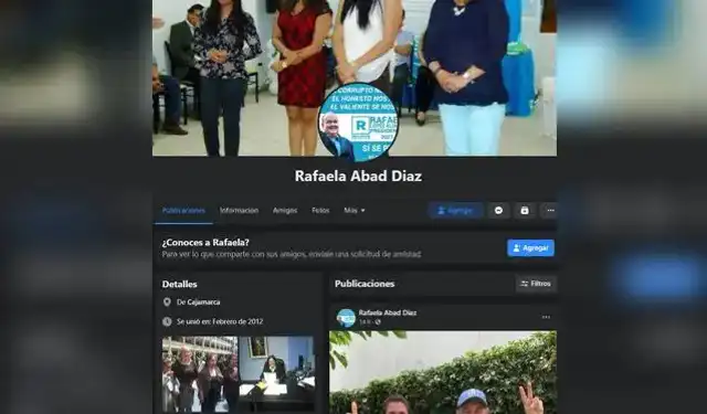 Rafaela Abad mostraba en Facebook su afinidad por Renovación Popular. Foto: Facebook  