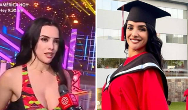 Rosángela Espinoza se graduó en la carrera de Marketing.  Foto: captura América TV / Instagram