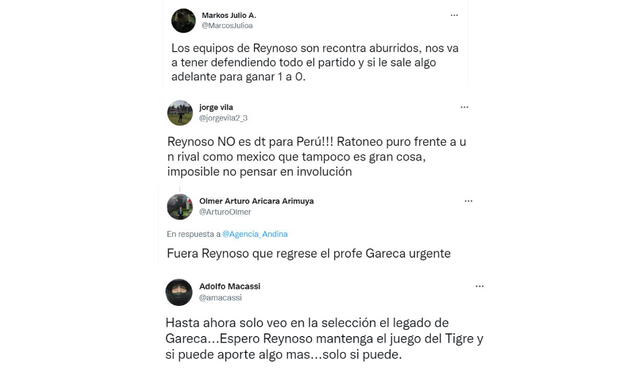Hinchas criticaron a Juan Reynoso. Foto: captura de Twitter