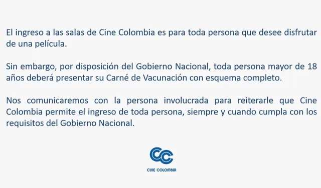 Respuesta del Cine Colombia tras la denuncia de Yeyito. Foto: Cine Colombia