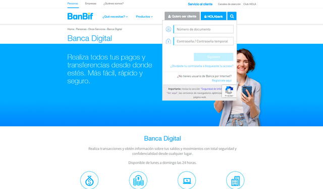 Acceso a la Banca Digital de BanBif