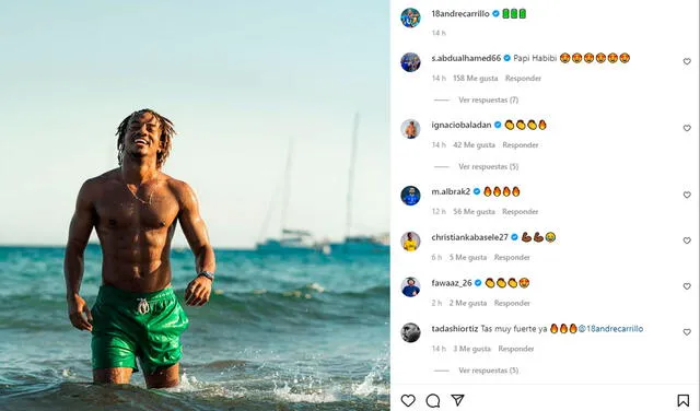 André Carrillo publicó imágenes de sus vacaciones. Foto: Instagram/ André Carrillo