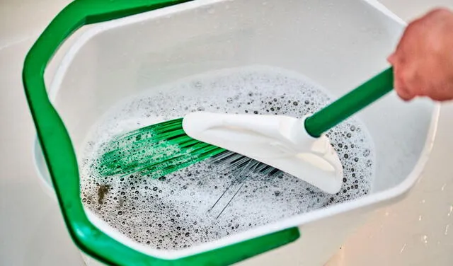 El agua y el jabón te ayudarán a dejar tu escoba impecable. Foto: Kitchn