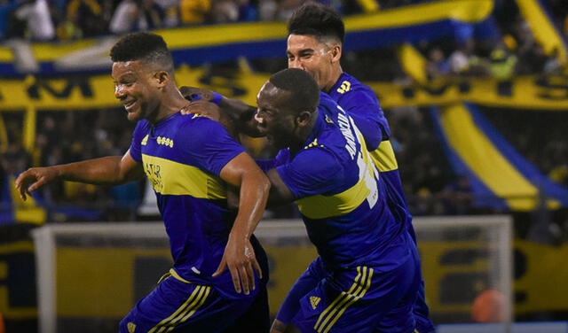 Los goles de Boca Juniors lo marcaron dos de sus defensores: Izquierdoz y Fabra. Foto: Liga Profesional de Fútbol